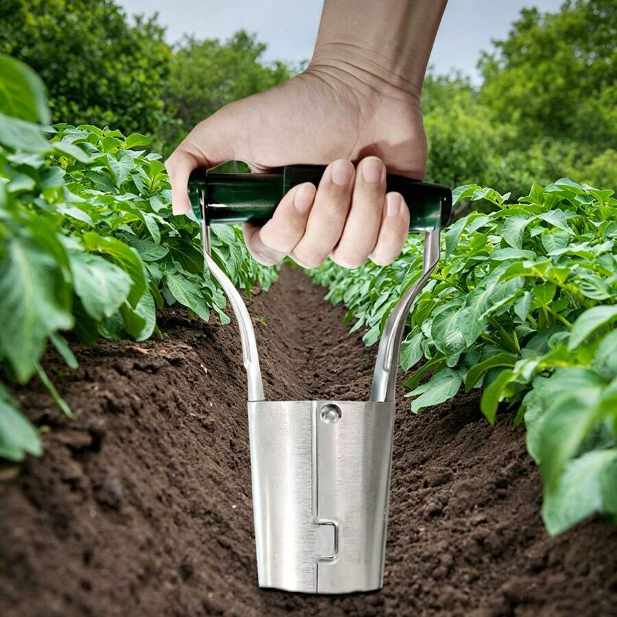 1pc Transplanting Tool | Gardening Hole Puncher, 3-In-1 Tool For Hole Punching, Transplanting, And Planting, Suitable For Home Vegetable Garden And Flower Garden, Easy Operation, Smooth Surface For Cleaning, Portable And Practical: Compact Size, Lightweight, Easy To Carry - A - View 1