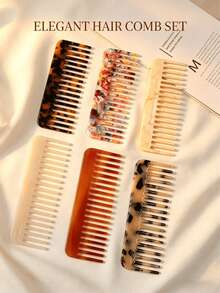 1pc Acetate Comb Suitable For Both Men And Women, Easy To Carry, Anti-Static Wide Comb, Simple Hair Accessories, Travel Essentials - Multicolor - View 4
