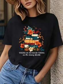 Camisa de manga corta de las mujeres de tamaño sobredimensionado - cuello redondo minimalista vintage - línea de la camisa, suelto ajuste máquina lavable - ajuste de la blusa adecuada para la primavera / verano, vestimenta casual casual y capa pieza - Negro - Ver 2