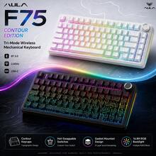 AULA F75 Three-Mode Mechanical Keyboard, With Slot-Type PC Base Plate, Full-Key Hot-Swappable Switches, PBT Keycaps, RGB Backlighting, Excellent Balance Of Tactile Feel, And Multi-Scenario Adaptability. - View 3