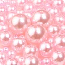 10-1000pcs 3-20mm Faux Pearl Resin Beads, Pink Round Spacer Beads, Elegant Pearl Beads For Christmas Decoration, Jewelry Making, DIY Crafts, Phone Charms, Keychains, Wholesale - Pink - View 5