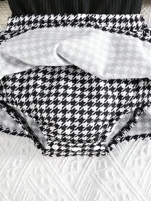 3件套女婴礼盒套装：可爱简约印花连体衣、蝴蝶结发带和袜子，日常穿搭 - 黑色 - 查看 6