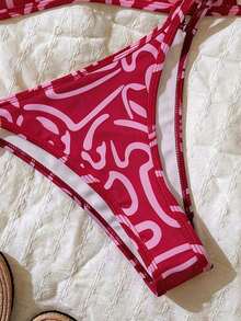 Conjunto de bikini con tirantes de espagueti de tela jacquard para mujer, primavera/verano - Multicolor 6 - Ver 5