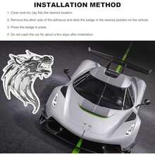 2 PCS 3D Wolf Head Metal Emblem, Car Side Fender Rear Wolf Head Emblem Badge Self Adhesive Stickers, Pair Metal Badge Decal For Car Motorcycles Truck SUV, Black - Bạc - Xem 6