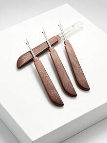 2/4/10pcs Safety Seam Ripper Set, Faux Wood Grain Handle With Red Bead Safety Guard, Stainless Steel Sharp Blade, Non-Slip And Scratch-Resistant, Suitable For Sewing Seam Ripping, Clothing Alteration, Quilting, Embroidery Rework, Beginner-Friendly Sewing Tool Designed For Tailors, Sewing Enthusiasts And Home Crafters - Sewing Thread Remover - View 4