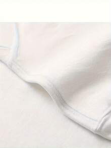 Camiseta clásica de corte holgado en color marrón para mujer y unisex - de manga corta, cuello redondo, estilo casual, lavable aáquina, adecuada para usar en capas en verano, primavera, otoño o para el uso diario, un elemento básico imprescindible en el armario, Camiseta de Verano. - [Blanco] - Ver 5