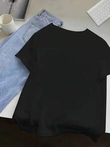 Plus Size T-Shirts - Black - View 2
