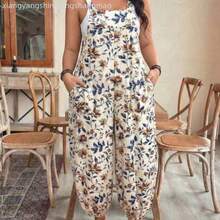 Plus Size Women's Elegant Striped Pocket Jumpsuit, Suitable For Work And Commute, Spring/Summer - Albaricoque - Ver 1