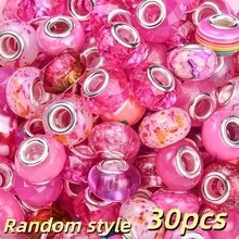 30/50顆 9x14mm 9款混色樹脂歐式大孔隔珠 鑲鑽手工珠 DIY手鍊筆珠手工配件 - 彩色 - 查看 12