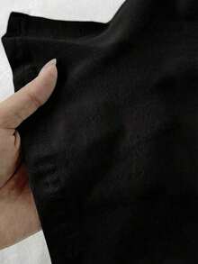 1 pieza Camiseta ajustada de forma sólida 95% algodón - Negro 2 - Ver 8