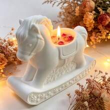 Clay Mold A Horse-Shaped/Rocking Carriage-Shaped/Bridle-Harnessed Horse-Themed Flower Pot Pen Holder Pen Stand Candle Cup Storage Box Plaster Board Silicone Mold, Which Can Be Used For DIY Resin, Plaster, Clay, Concrete, Cement Handicrafts, Silicone Molds, Etc. It Is Easy To Demold And Suitable For Various Festival Gifts And Home Decorations. - A - View 3
