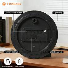 TIMESS 10 Inch RGB LED Digital Wall Clock With Remote, Date, Temperature & Humidity Display, Modern Room Decor - Đèn LED RGB màu đen - Xem 7