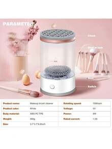 [Automatic Makeup Brush Cleaner] Automatic Makeup Brush Cleaner, Electric Brush Washer For Daily Use, Christmas Gift - White - View 5