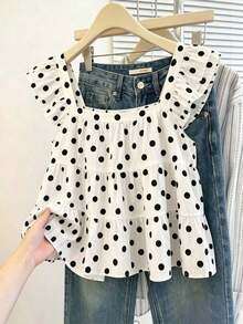 Blusa informal de mujer con volantes en el borde de unicolor - Multicolor 5 - Ver 7