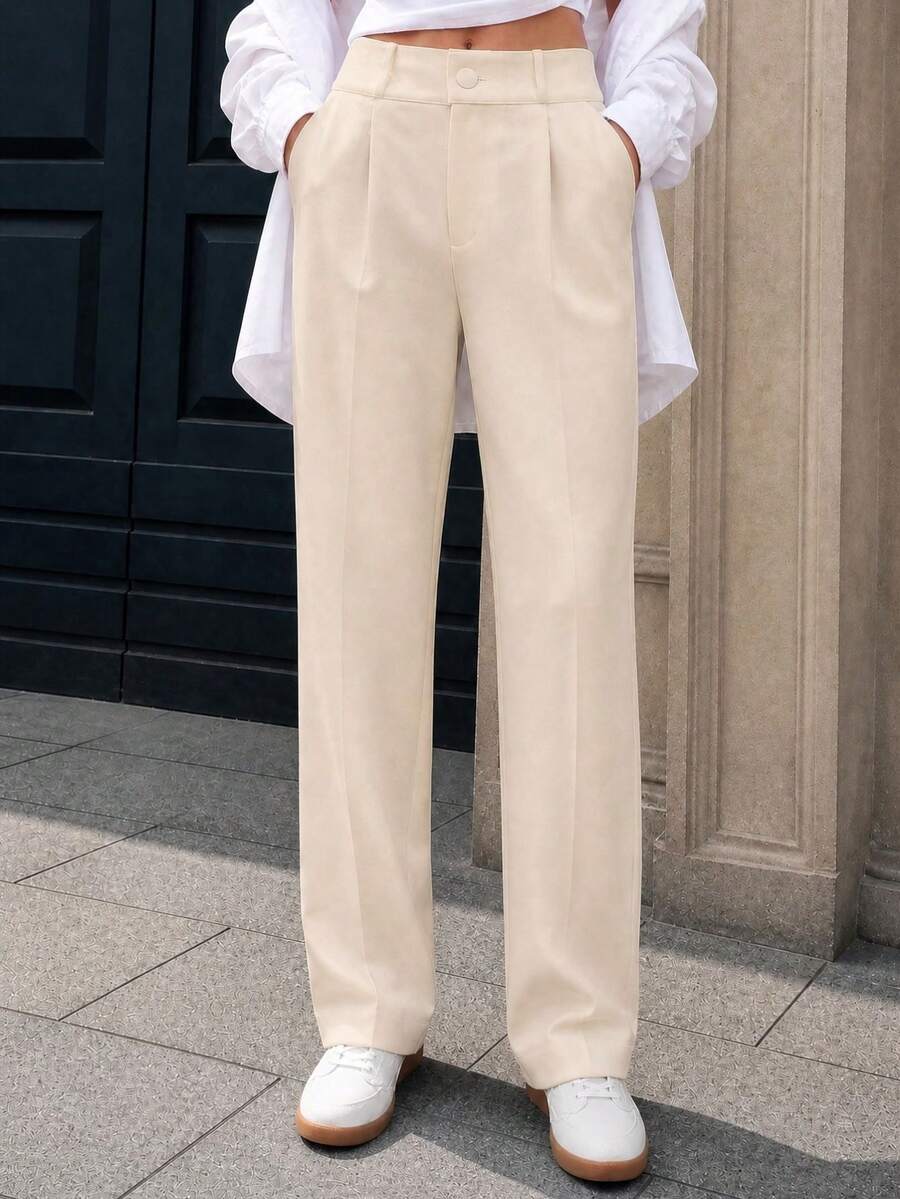 Women Pants - Beige - View 1