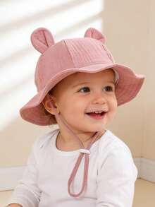 1pc Baby Bear Ear Mesh Bucket Hat, Breathable Adjustable Sun Hat For Infants/Toddlers (Spring/Summer) - 1PC - View 7
