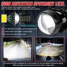 HYNBYZJ Bộ 2 đèn LED vòng tròn 2.5 inch H4 H7 9005 9006 cho đèn pha ô tô Hella 3R Angel Eyes, đèn LED chiếu xa và chiếu gần. - A - Xem 5