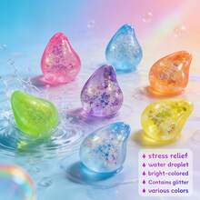 1pc Glitter Teardrop Slow Rising Stress Relief Toy: Shiny Transparent Teardrop-Shaped Slow Rebound Toy, Soft And Slowly Rising, Suitable For Children And Adults, Great For Desktop Games And Anxiety Relief. - NNL19 - View 6