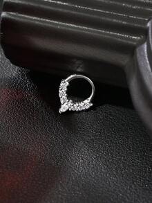 1 chiếc khuyên tai bạc 925 Sterling hình học khảm đá Moissanite cao cấp, thiết kế thời trang tinh tế, ít gây dị ứng, phù hợp cho sử dụng hàng ngày, thường ngày, hẹn hò, dự tiệc, đám cưới, Ngày của Mẹ, quà tặng ngày lễ. - Bạc - Xem 5