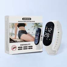 1pc Elegant Mosquito Repellent Watch, Quiet , Suitable For Hiking, Parties, Dining, Camping, Walking, Adjustable Wrist Size, Physical Mosquito Repellent, Sleeping Mosquito Repellent Device, Suitable As Gift For Family, Lover, Friends - White - View 7