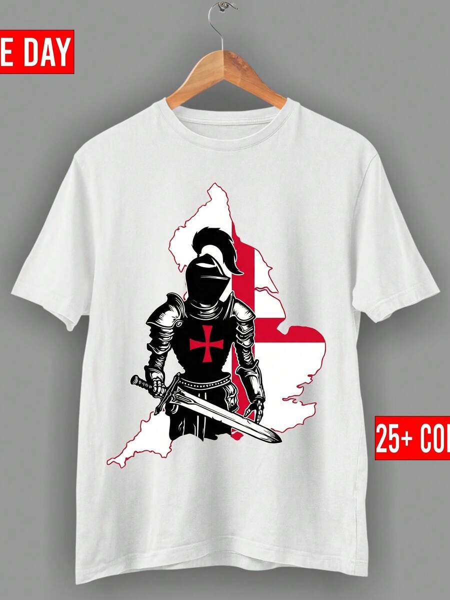St George Knight England T Shirt Drag Slayer Saint Tee St George Top - White - View 1