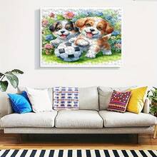 500/1000 Piece Beagle Puppy Puzzle Adults - Large Challenge Puzzle, Featuring Cute Beagle Puppies, Flowers, And Beagle Dogs, A Challenging Dog Lovers, Suitable Birthdays//Holidays, Comes In A Portable Box (500 Or 1000 Pieces) - 52*38cm - 500 cái - Xem 7