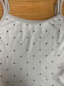 Camiseta de tirantes de lunares versátil y casual para el verano - Gris - Ver 3