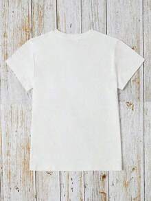 Camiseta Vintage con Estampado Gráfico "Espero que obtengas tu voto algún día", Manga Corta, Cuello Redondo, Top Casual para Verano y Primavera, Ropa de Mujer a la Moda - Blanco - Ver 2