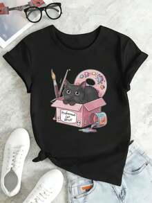 Women T-Shirts - Black - View 2