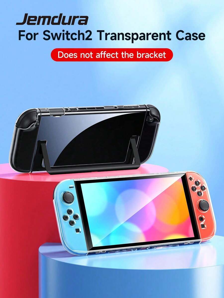 Funda protectora compatible con la nueva consola 2 (2025), funda protectora transparente/con escarcha compatible con 2, accesorios de juego, funda protectora compatible con las consolas NS/OLED/Lite, se puede insertar en el dock con la funda puesta, carcasa desmontable de los mandos izquierdo y derecho, mejor regalo para jugadores de