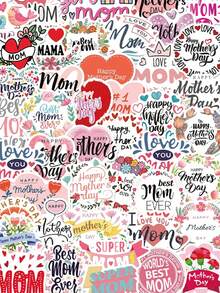 50 adesivos criativos à prova d'água para o Dia das Mães, ideais para garrafas de água, cadernos, skates, guitarras, geladeiras, malas, mesas, paredes, álbuns de recortes, capas de celular e decoração em geral. Perfeitos para volta às aulas, aniversários e festas de fim de ano. - 50 unidades - Ver 1