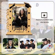 1pc Graduation Photo Frame, Ideal Graduation Gift - Lightweight Square Vertical Frame, Themed Design, Vertical Photo Display, Can Hang Diploma And Tassel Memorabilia, Suitable For Graduate And Classmate Home Decor - 1PC - View 6