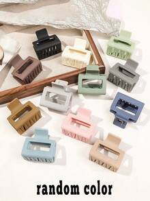 Set de 4 pinzas cuadradas grandes mate para el cabello, herramienta de peinado minimalista con textura mate hueca de agarre fuerte y antideslizante, versátil para el transporte y el uso diario, inspirado en , esencial para chicas relajadas - Multicolor - Ver 14