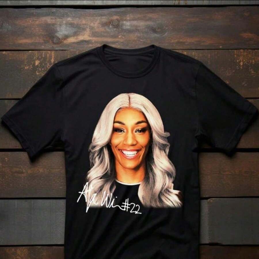 A'ja Wilson WNBA Big Face T-Shirt, Unisex Tee For Basketball Fans, Sports Apparel, Graphic Print ShiShirt For Women, 100% Cotton Unisex T-Shirt - Premium Casual Comfortable Fit T-Shirt - 黑色 - 查看 1