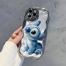 Disney Lilo & Stitch Phone Case, Cartoon Art Protective Cover. Compatible With IPhone 17, 16, 15, 14, 13, 12, 11 Pro Series, Featuring Plush Stitch Sitting On Soft White Clouds With A Gentle Gaze, Perfect For Animation Fans, Ideal For Birthdays, Holidays, Anniversaries, Graduation Gifts, Or Any Special Occasion To Surprise Family, Friends, Classmates, And Loved Ones. - 銀色 - 查看 5