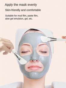 4pcs/Set Silicone Face Mask Brush, Soft & Skin-Friendly Mud Mask Applicator Brushes, Facial Beauty Makeup Tools Set - White - View 4