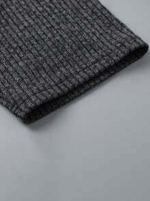 Men's Casual Commuter Ribbed Texture Cuban Collar Shirt - Dark Grey - View 7