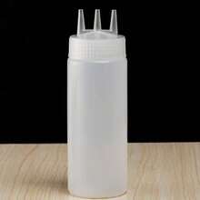 1pc 3-Head Plastic Squeeze Bottle, Multi-Color Condiment Dispenser Suitable For Ketchup And Mustard, Leak-Proof Sauce Squeeze Bottle For Kitchen And BBQ - Multicolor - View 9