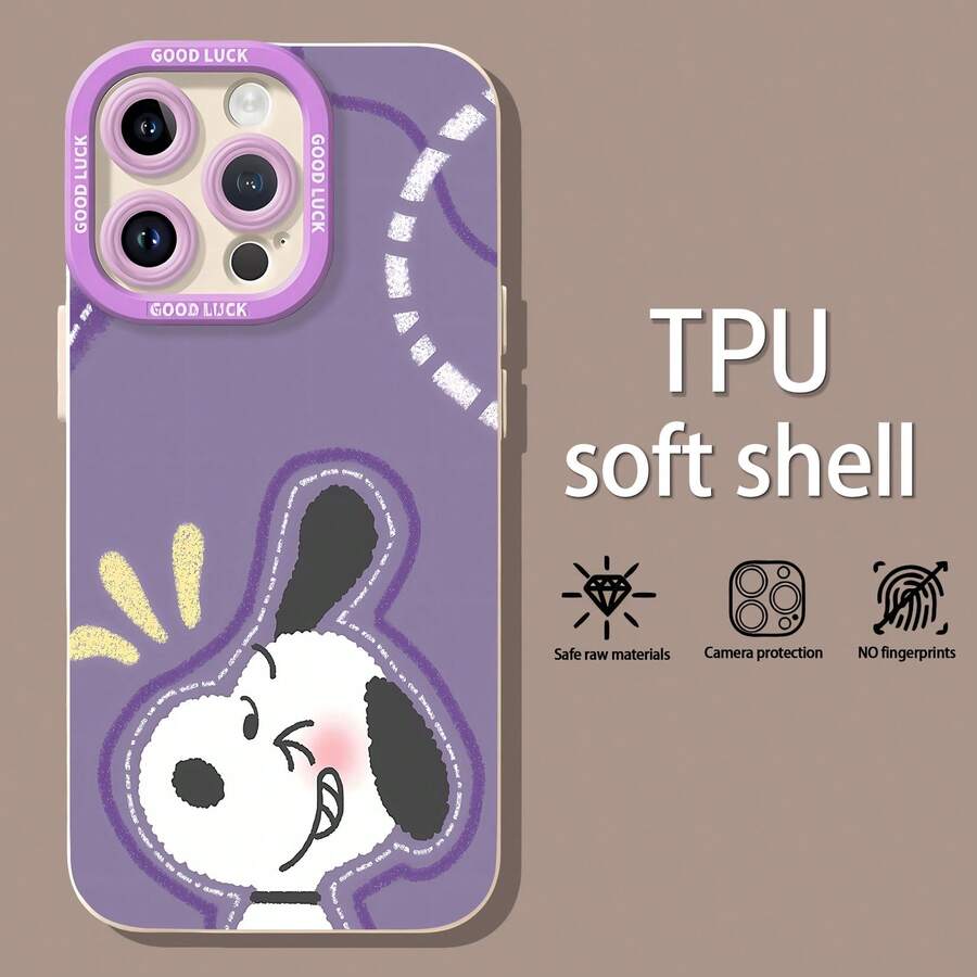 guiñando un ojo sobre un fondo de líneas moradas.funda de teléfono Fundas compatibles con ,Apple,VIVO,OPPO,,, y Honor.Fabricadas en silicona TPU,ofrecen protección contra golpes y caídas. - Blanco - Ver 1