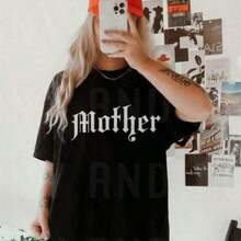 Camiseta Gráfica Estilo Grunge para Mamá, Camiseta con Estampado de Mamá, Camiseta Boho Retro Rocker Metal Core, Camisetas Casuales de Manga Corta para Hombres y Mujeres - Estilo - Ver 6