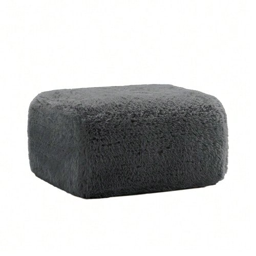 Aviana Ottoman Plush Fabric - Grey - Grey - View 1