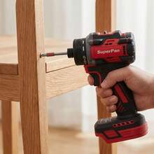 SuperPan 135Nm Brushless Cordless Impact Screwdriver Bare Tool, 0-3000RPM 0-3900IPM High Torque Electric Driver For Fastening & Assembly,No Battery - Red - View 6