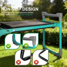Garden Kneeler And Seat, 2-In-1 Foldable Garden Bench With Non-Slip EVA Foam Pad, Storage Bags, Glove, Portable Gardening Stool For Kneeling & Sitting, Ideal For Gardeners, Patio, Fishing - Default - View 6
