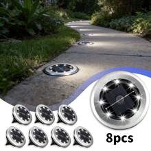 VOLACI 4/8/12pcs Solar Powered Mini In-Ground Lights 8LED Diamond Shade Outdoor Landscape Lights White/Warm Light Optional IP Waterproof Yard Lawn Pathway Decorative Lights - Multicolor - View 8