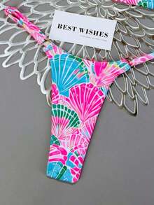 Conjunto de bikini de rayas coloridas y sexy para primavera/verano 2026, traje de baño de estilo minimalista de tres puntos para mujeres jóvenes - Multicolor 5 - Ver 5