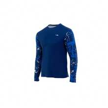 Camiseta Rashguard con proteccion solar UPF50+, de secado rapido y ligera, marca Escualo Caballero Mod. Coral Azul - L - Ver 3