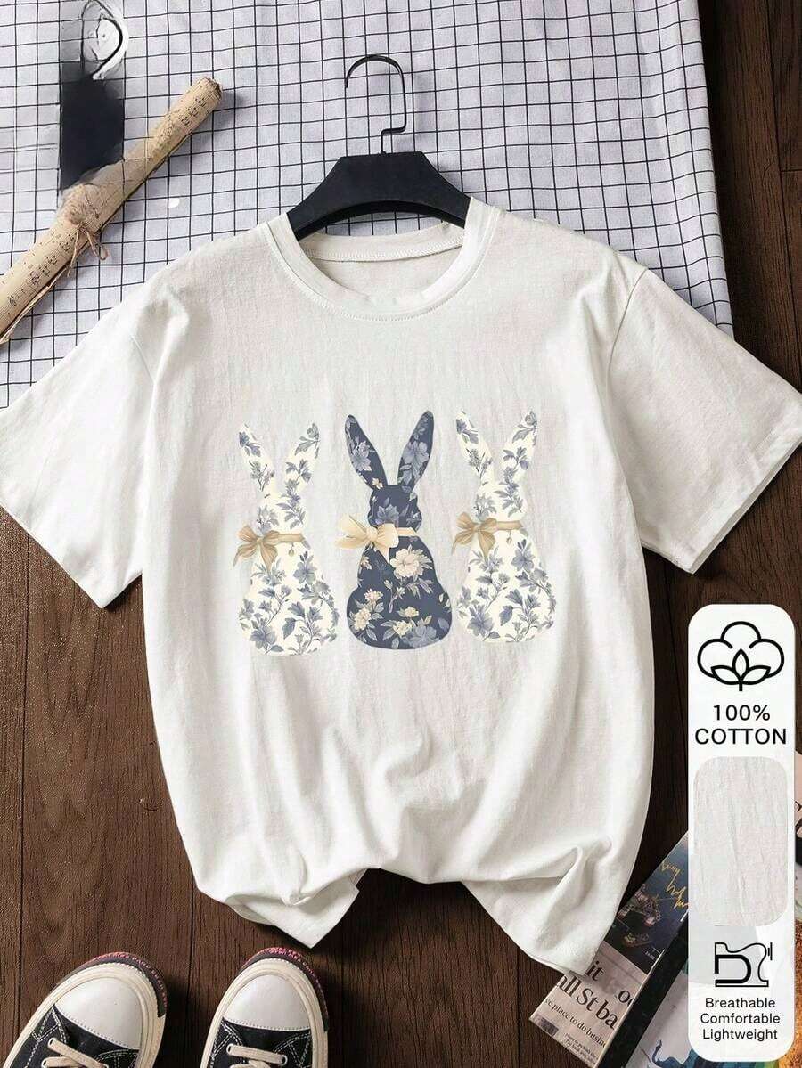 1 Pieza Moda Informal Para Hombres Y WomenPlus Tamaño Mujeres Informal Algodón Carta Imprimir Corto Manga Superior, Gráfico Tee, Suave Tela, Algodón Ropa Al aire libre Desgaste, Impreso Patrón, Verano Camiseta Mujeres Tee, Blusa Verano Superior, Vacaciones Conjunto de ropa Viajes Estilo, Playa Vibe, Minimalista Resort Versátil, fácil de combinar, adecuado para el uso diario, estilo urbano, conjuntos de vacaciones, conjuntos de fin de semana. - Blanco 3 - Ver 1