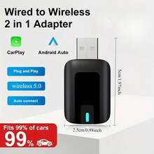 Bộ chuyển đổi CarPlay không dây | Với cổng USB-C, tương thích với Apple và Android, bộ chuyển đổi CarPlay không dây mini cắm là chạy với độ trễ thấp, thiết lập dễ dàng, chất lượng âm thanh được cải thiện, không cần pin, được nâng cấp năm 2025, kết nối nhanh và ổn định. - Q1M - Xem 1