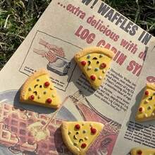 3/6/12pcs Cute Pizza Set Fridge Magnets, Creative Resin Pizza Fridge Magnets, Suitable For Home, Cabinet And Whiteboard Decoration, Room Decoration, Office Decoration - Multicolor - View 7