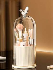 1pc 360° Rotating Makeup Brush Holder With Transparent Cover, Desktop Brush Display Stand, Makeup Organizer Desk Storage Caddy ,Jewellery Box,Pouch,Makeup Brush Holder,Brush Holder,Perfume Organiser,Pouch Bag,Gifts For Women,Christmas Gifts,Gift Ideas For Women,Room Decor - Multicolor - View 10